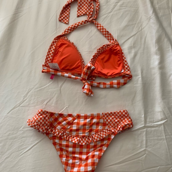 Orange checkered bikini - Picture 3 of 4
